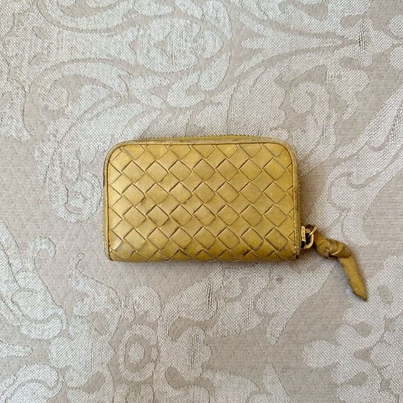 Bottega Veneta Zipped Coin Purse Wallet Card Holder Yellow - Picture 2 of 8